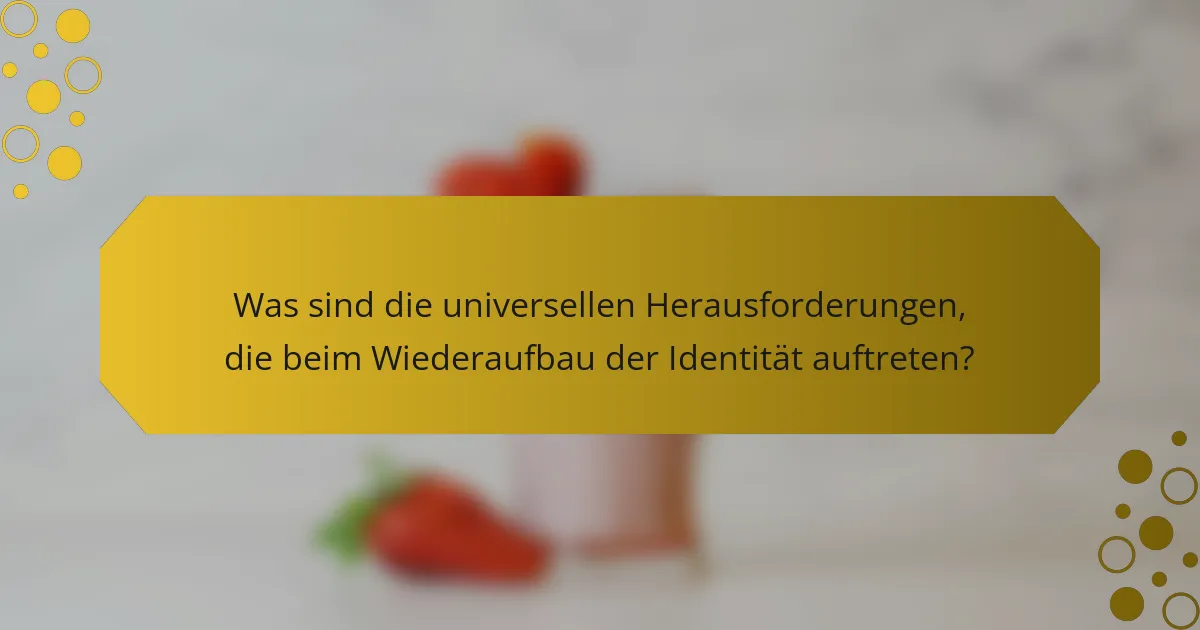 Was sind die universellen Herausforderungen, die beim Wiederaufbau der Identität auftreten?
