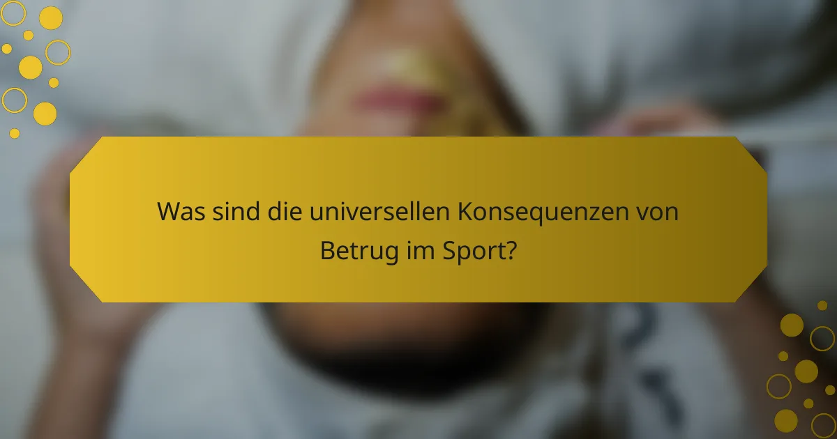 Was sind die universellen Konsequenzen von Betrug im Sport?