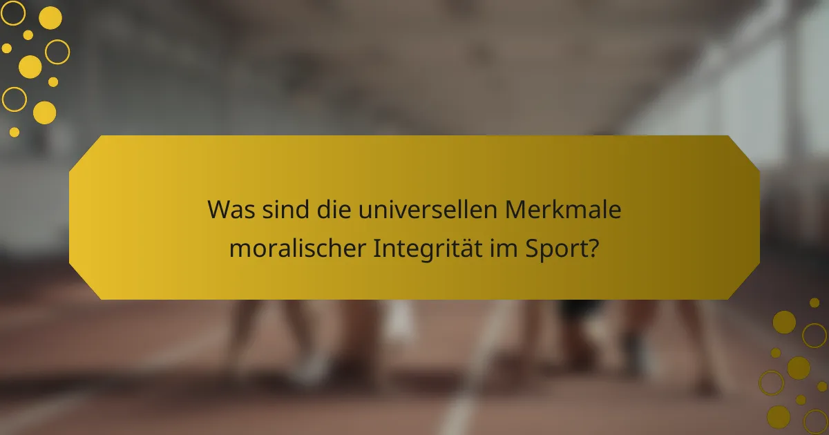 Was sind die universellen Merkmale moralischer Integrität im Sport?