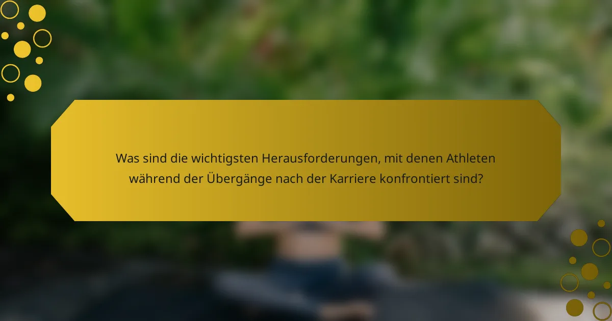 Was sind die wichtigsten Herausforderungen, mit denen Athleten während der Übergänge nach der Karriere konfrontiert sind?