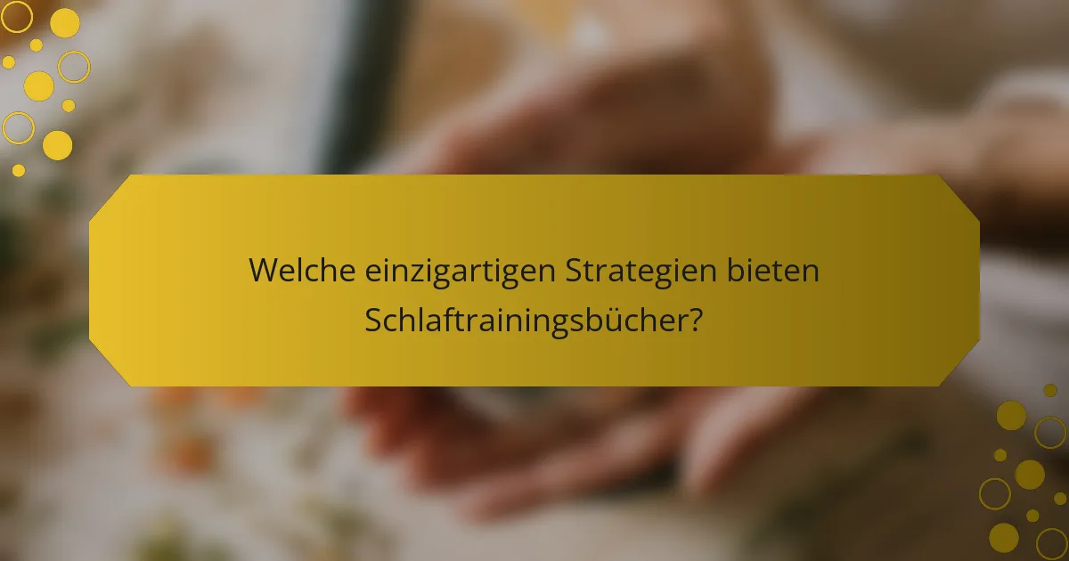 Welche einzigartigen Strategien bieten Schlaftrainingsbücher?